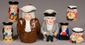 FIVE FIGURAL TOBY JUGSFive fig