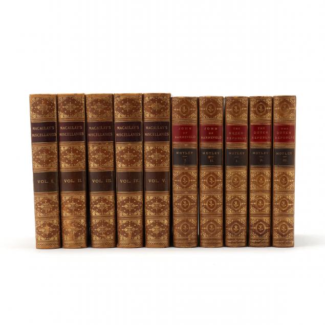 FIVE FINELY BOUND VOLUMES EACH OF
