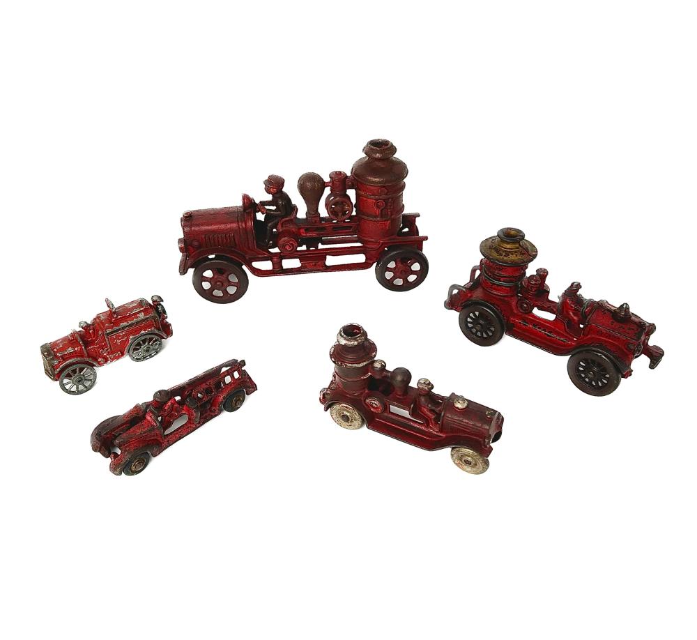FIVE FIRE FIGHTING VEHICLE TOYS
