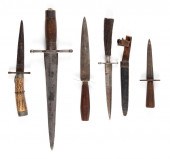 FIVE FIXED BLADE DIRKS 19TH CE