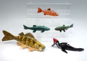 FIVE FLOYD OSGA HAND CARVED AN