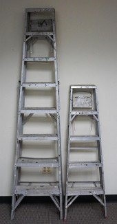 FIVE-FOOT ALUMINUM LADDER AND