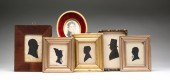 FIVE FRAMED AMERICAN SILHOUETT