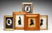 FIVE FRAMED AMERICAN SILHOUETT