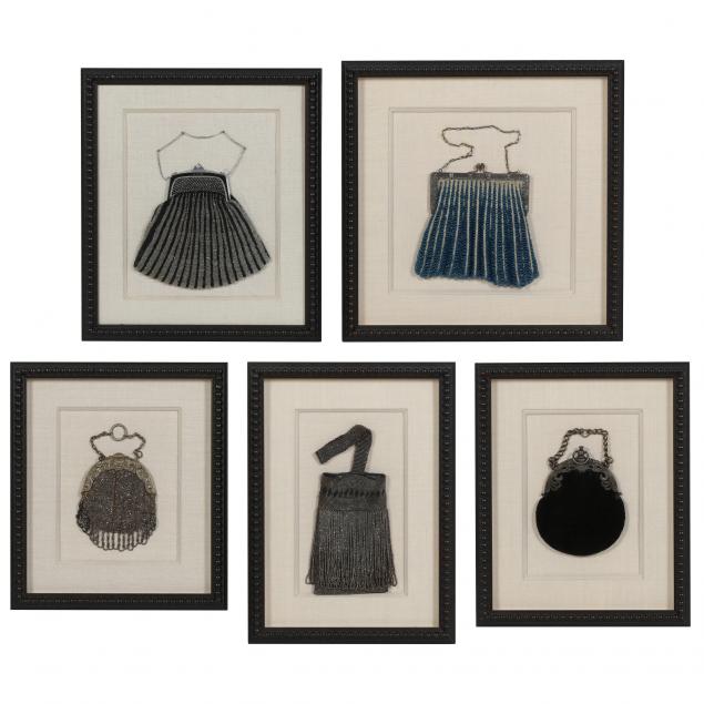 FIVE FRAMED ANTIQUE AND VINTAGE