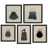 FIVE FRAMED ANTIQUE AND VINTAG