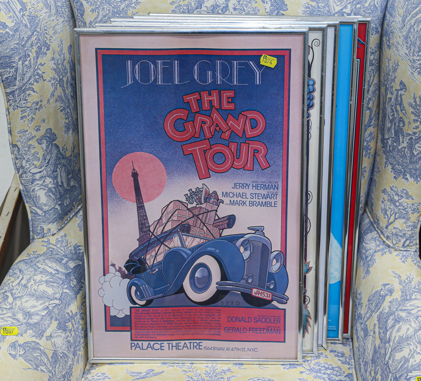 FIVE FRAMED BROADWAY POSTERS