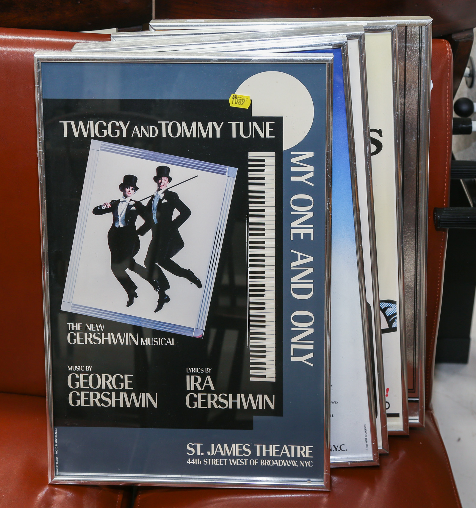 FIVE FRAMED BROADWAY POSTERS