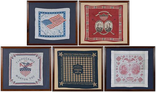 FIVE FRAMED LATE 19TH CENTURY