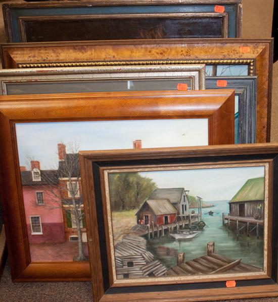 Five framed oil paintings and one