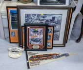 FIVE FRAMED ORIOLES ITEMS Incl
