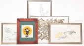 FIVE FRAMED PRINTS. American,