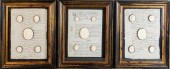 FIVE FRAMED SETS OF PLASTER IN