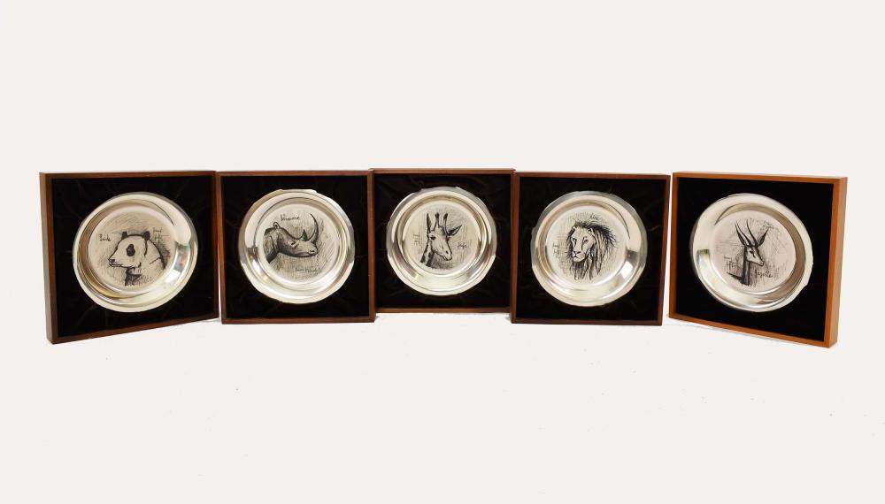 FIVE FRANKLIN MINT STERLING B.