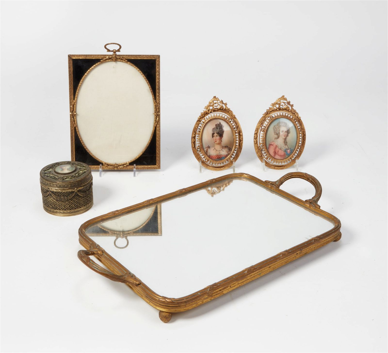 FIVE FRENCH AND AMERICAN GILT METAL