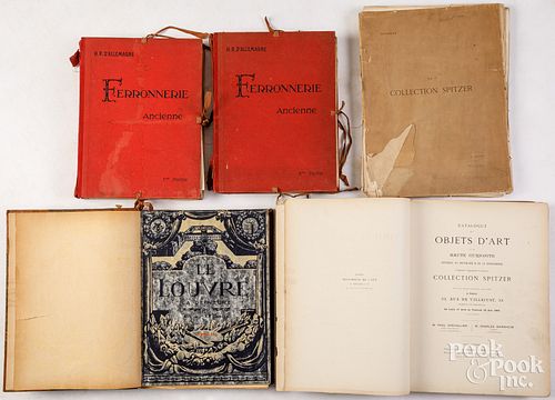FIVE FRENCH BOOKSThe Louvre Museum,