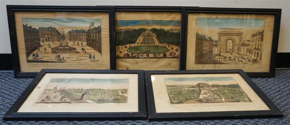 FIVE FRENCH COLOR ENGRAVED OPTIQUES