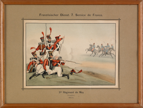 Five French military lithographs