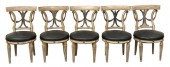 FIVE FRENCH STYLE PAINTED CHAI