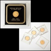 Five French Twenty-Franc gold