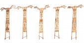 FIVE FRENCH WROUGHT IRON GAZEB