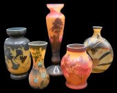FIVE GALLE STYLE CAMEO GLASS V
