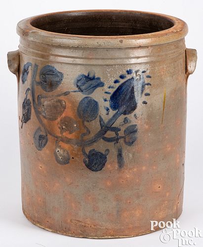 FIVE GALLON STONEWARE CROCK, 19TH