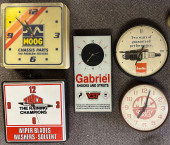 FIVE GARAGE CLOCKS, IN WORKING