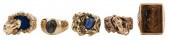 FIVE GENTLEMEN'S GOLD RINGSass