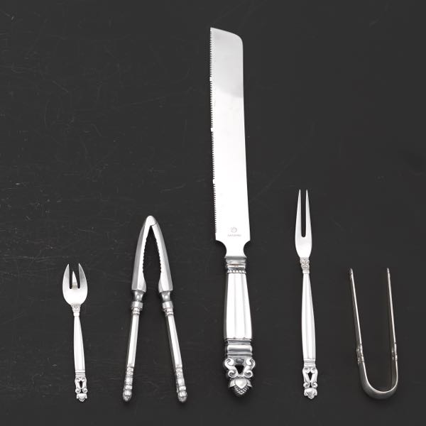 FIVE GEORG JENSEN FLATWARE