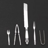 FIVE GEORG JENSEN FLATWARE PIE