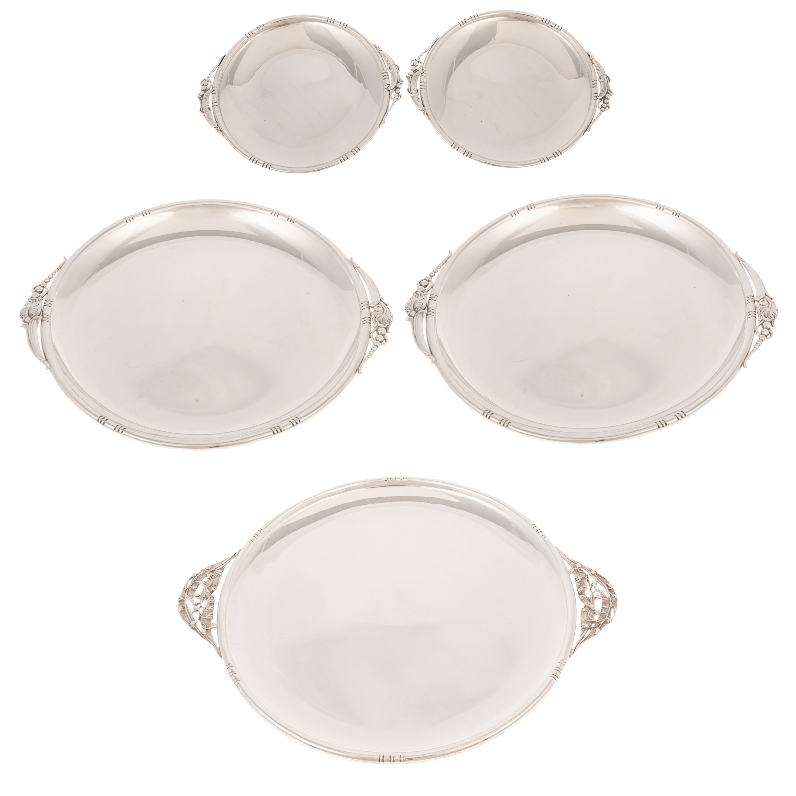 FIVE GEORG JENSEN STYLE STERLING