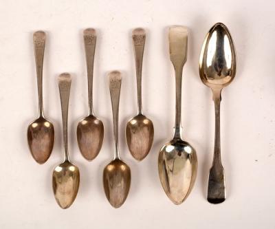 Five George III silver dessert