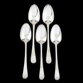 FIVE GEORGE III SILVER TABLESP