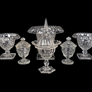 Five George III Style Cut-Glass