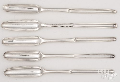 FIVE GEORGIAN SILVER MARROW