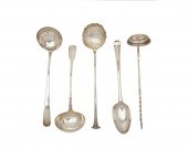 FIVE GEORGIAN SILVER SERVING S