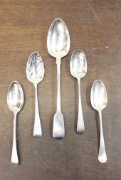 FIVE GEORGIAN STERLING SILVER