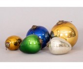 Five German glass kugels inclu