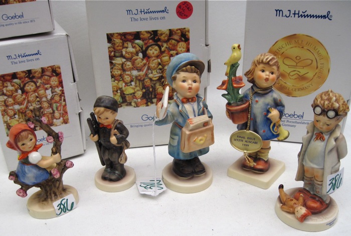 FIVE GERMAN HUMMEL PORCELAIN