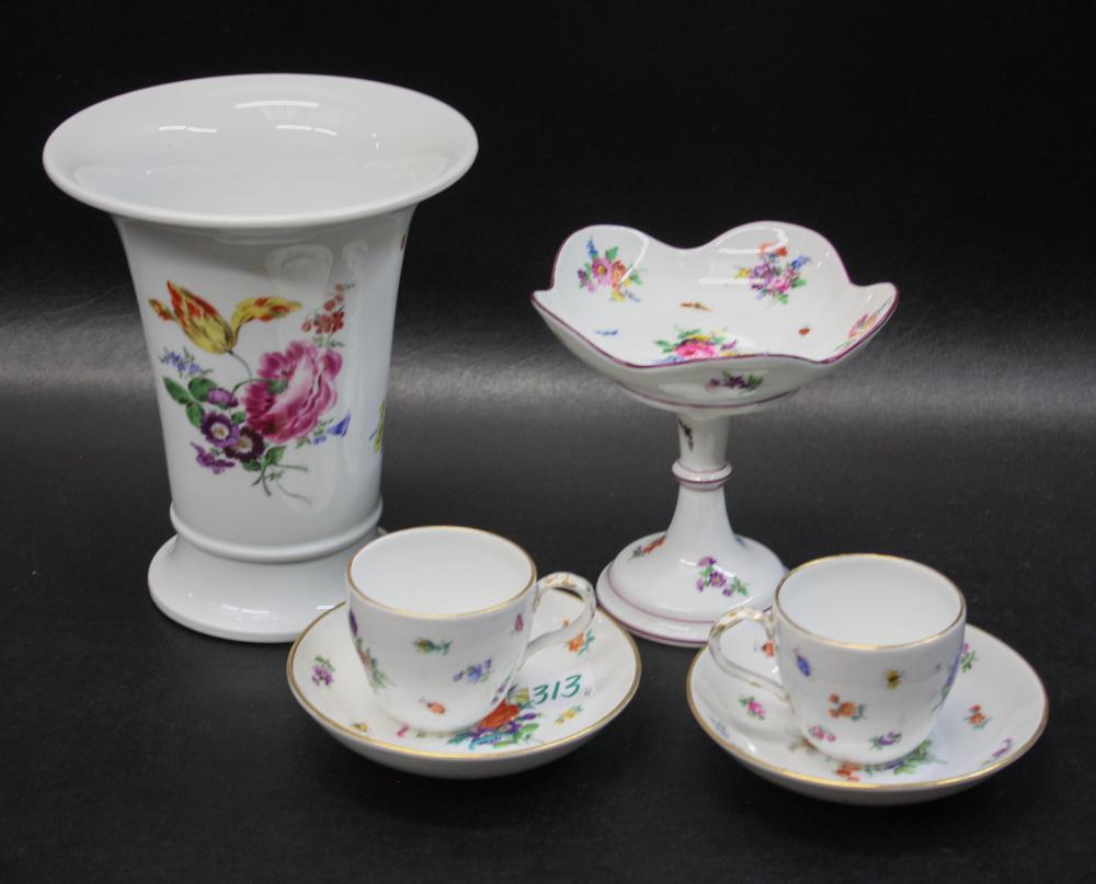 FIVE GERMAN MEISSEN TABLEWARE