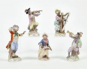 FIVE GERMAN PORCELAIN MONKEY B