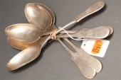 Five German silver tablespoons