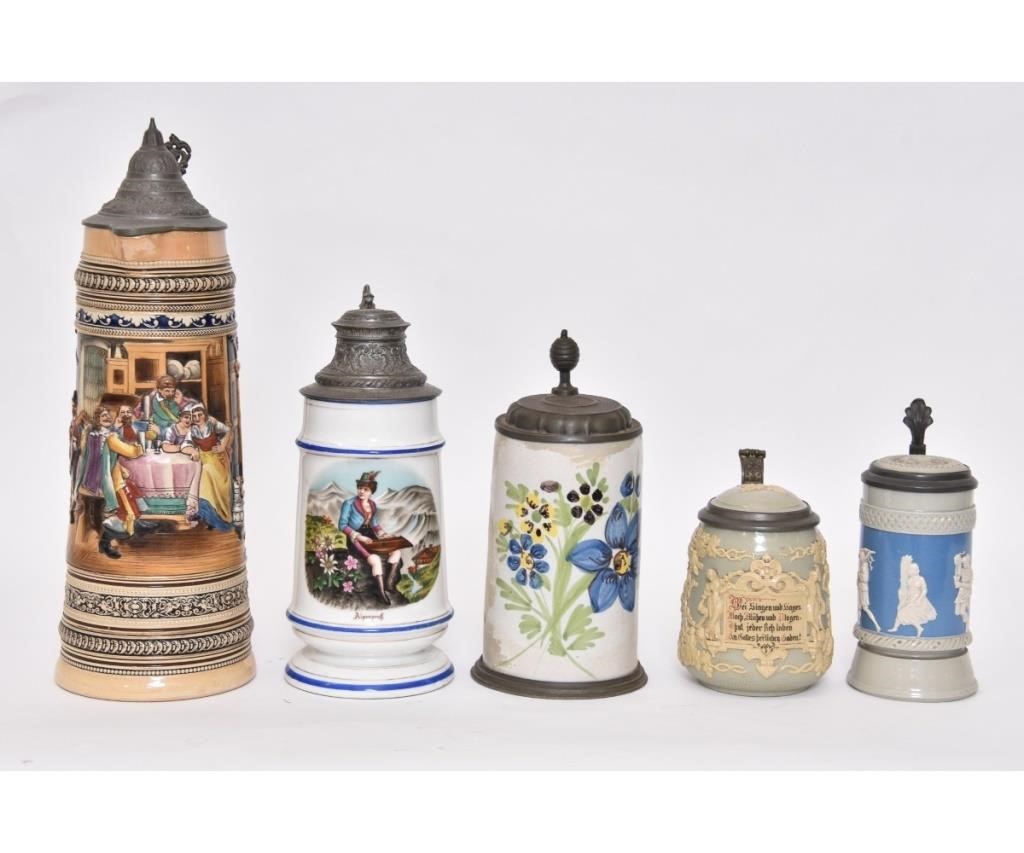 Five German steins to include a