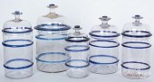 FIVE GLASS APOTHECARY JARSFive