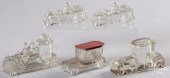 FIVE GLASS CANDY CONTAINERSFiv