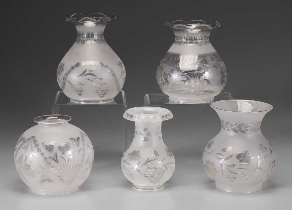 Five Glass Lamp Shades American,