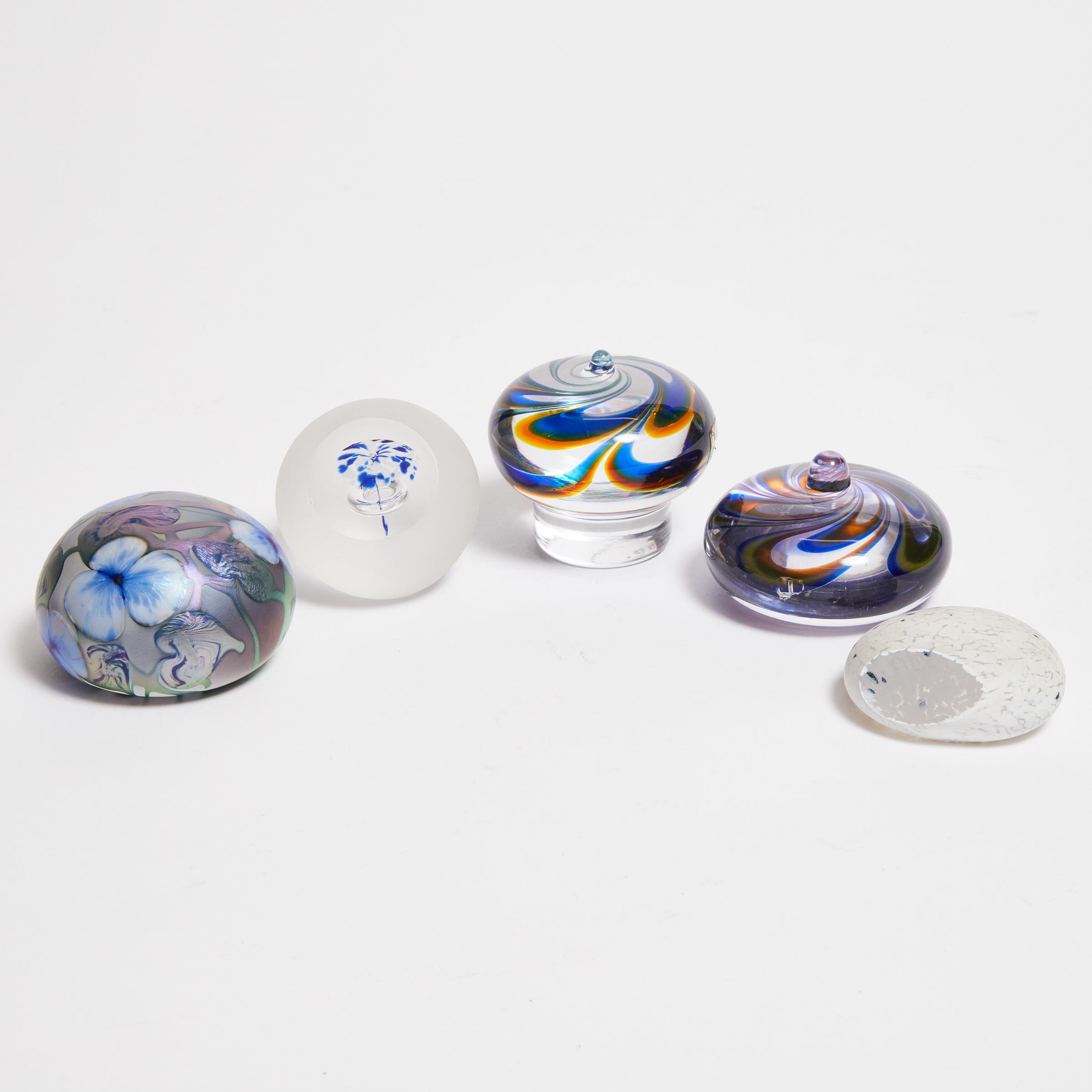 Five Glass Paperweights, Ann
