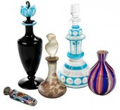 FIVE GLASS PERFUME BOTTLESAmer