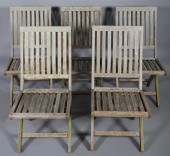 FIVE GLOSTER TEAK FOLDING PATI